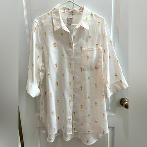 Chico’s NWT Novelty Button Down Shirt  Size 3